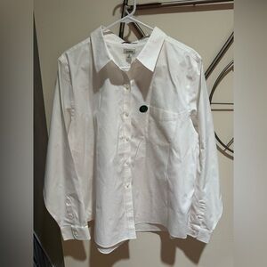 L.L.Bean White Wrinkle Resist Button-Up Shirt XL Classic NWT 100% Cotton